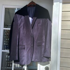 Men’s slim fit velvet blazer eggplant color 40L